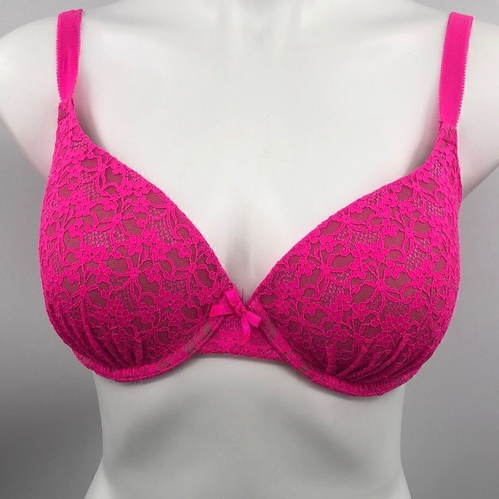 Ambrielle 36D hot pink lace underwire bra